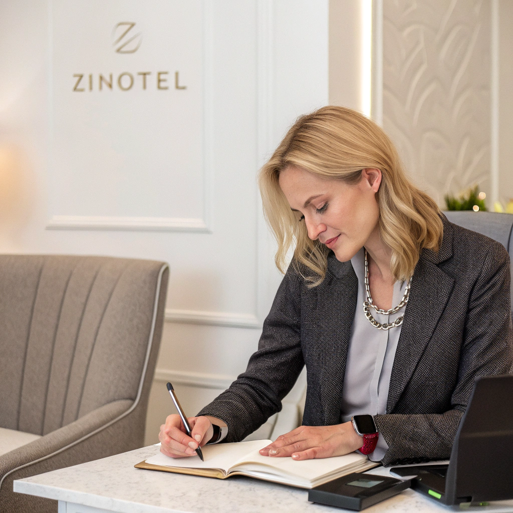 elegant-blonde-lady-writing-with-chic-pen-sitting-